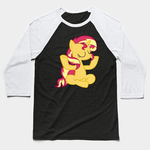 Sunset Shimmer Lotus Position Meditation Baseball T-Shirt by Wissle